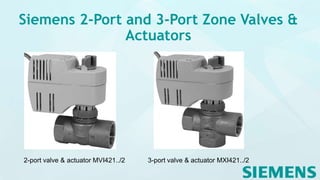 Siemens 2-Port and 3-Port Zone Valves &
Actuators
2-port valve & actuator MVI421../2 3-port valve & actuator MXI421../2
 