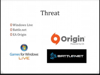 Threat
0 Windows Live
0 Battle.net
0 EA Origin
 