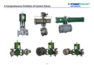 - 3 -
A Comprehensive Portfolio of Control Valves
 