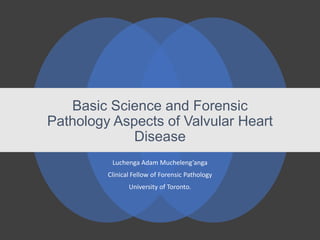 Basic Science and Forensic
Pathology Aspects of Valvular Heart
Disease
Luchenga Adam Mucheleng’anga
Clinical Fellow of Forensic Pathology
University of Toronto.
 