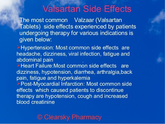 valsartan side effects joint pain