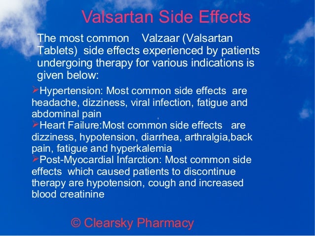 Side Effects Of Valsartan Diovan