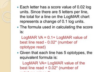 Distance Logmar Chart VA MEASUREMENT AT DISTANCE AND NEAR.pptx