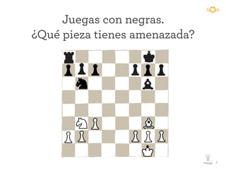 Juegas con negras.
¿Qué pieza tienes amenazada?
	
  	
  7
 