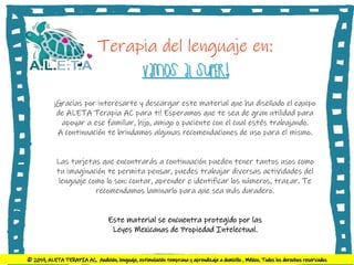 Vamos al super terapia de lenguaje para niños. | PDF