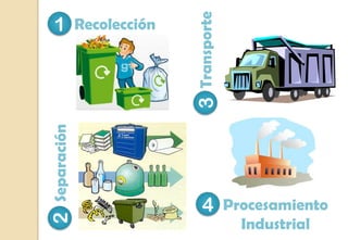 1 Recolección
3Transporte4 Procesamiento
Industrial
2Separación
 