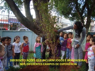 DIFERENTES AÇÕES QUE INCLUEM JOGOS E BRINCADEIRAS NOS DIFERENTES CAMPOS DE EXPERIÊNCIA  
