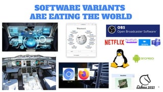 SOFTWARE VARIANTS
ARE EATING THE WORLD
4
 