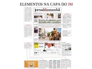 ELEMENTOS NA CAPA DO JM
 
