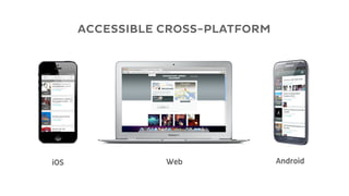 ACCESSIBLE CROSS-PLATFORM




iOS              Web              Android
 