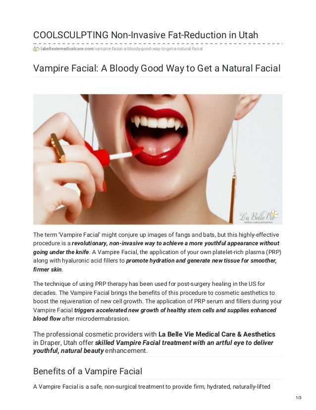 Vampire Facial A Bloody Good Way To Get A Natural Facial
