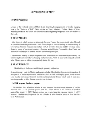 Marketing strategy on MINT | PDF