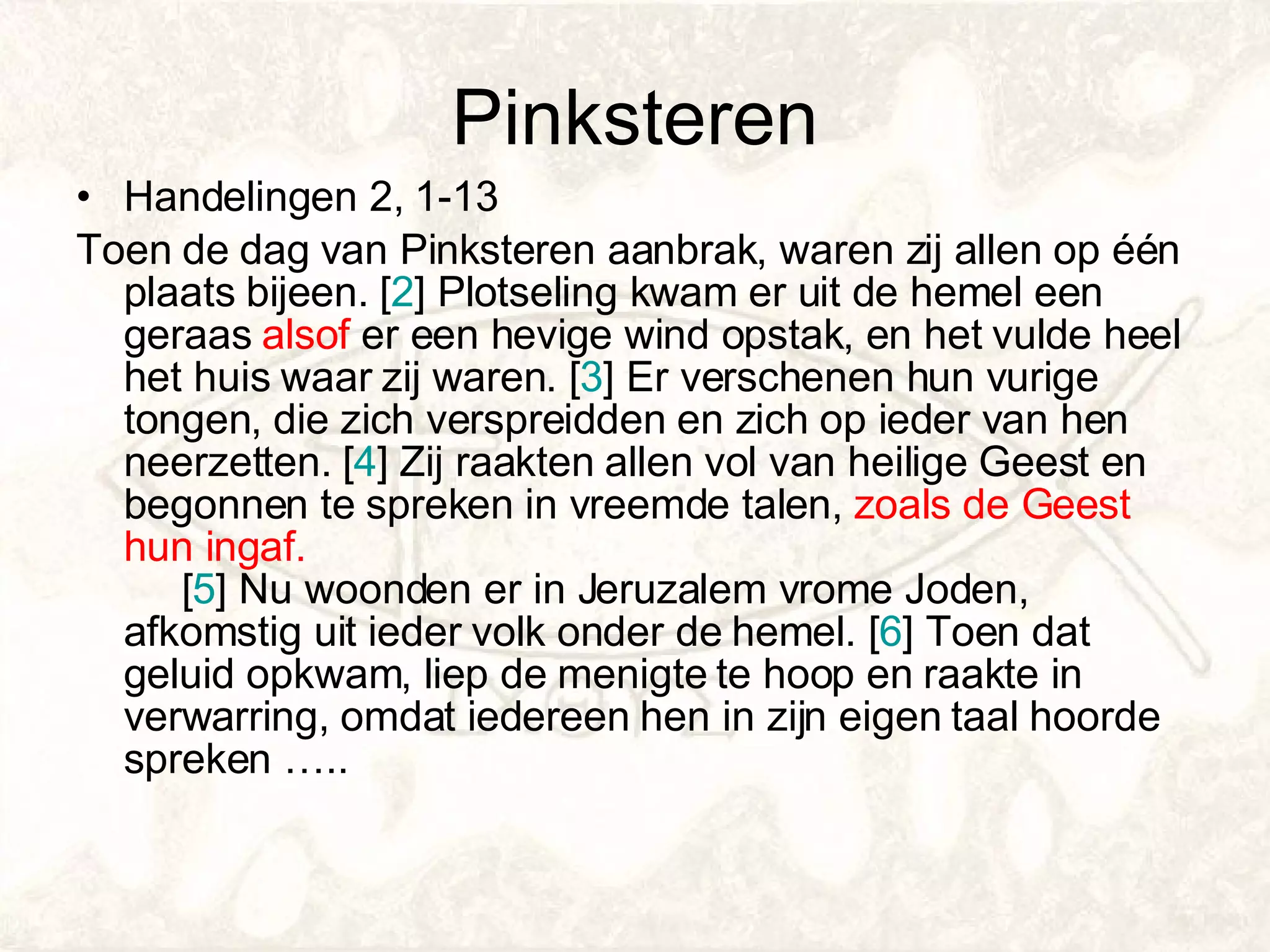 Van Pasen Tot Pinksteren | PPT