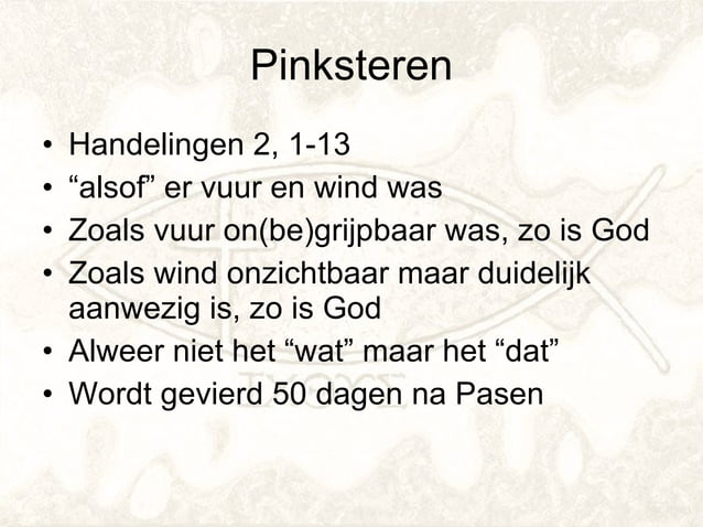 Van Pasen Tot Pinksteren | PPT