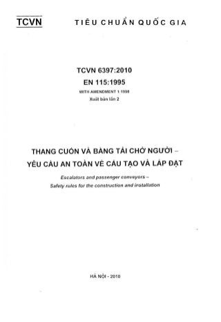 TCVN 6397 2010. hang cuốn và băng tải chở người - Yêu cầu an toàn về cấu tạo và lắp đặt