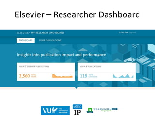 Elsevier – Researcher Dashboard
 