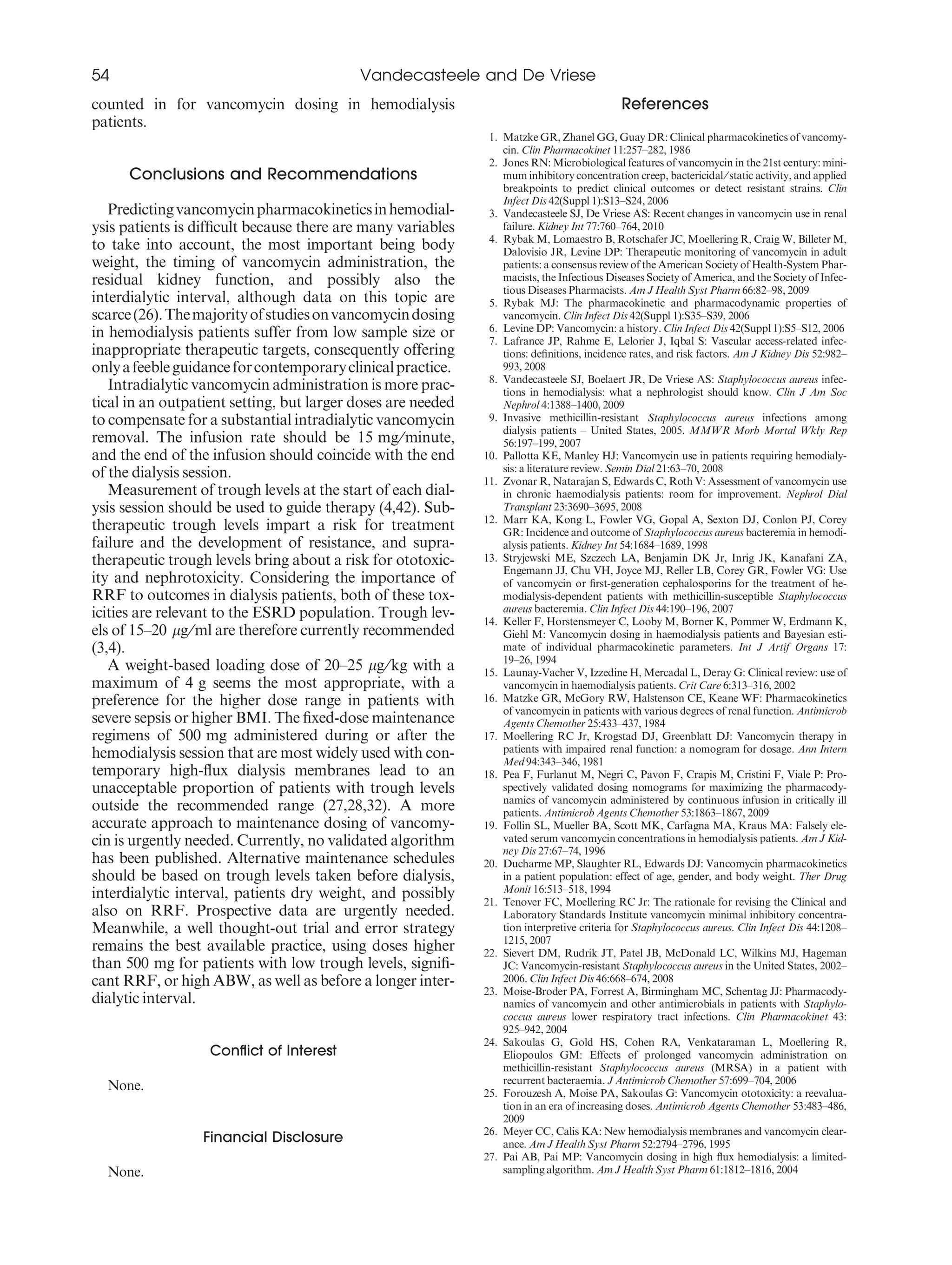 Vancomycin Dosing in Patients on Intermittent Hemodialysis | PDF