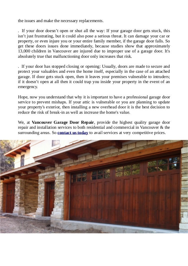 Vancouver Garage Door Repair Service