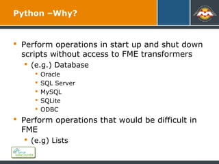 Improving FME Productivity with Python | PPT