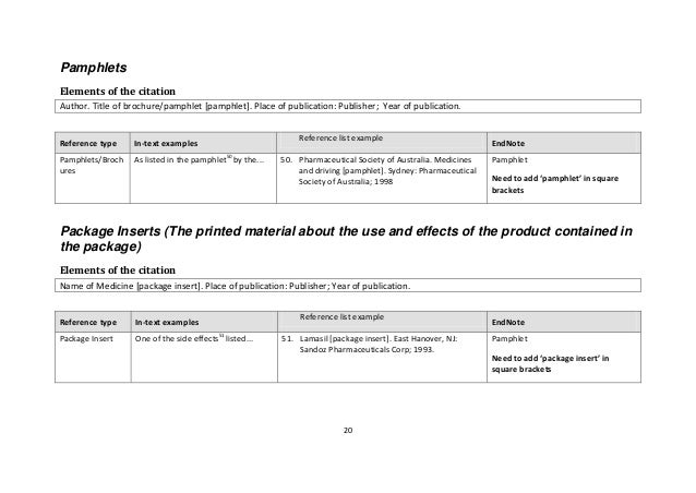 how to cite package insert