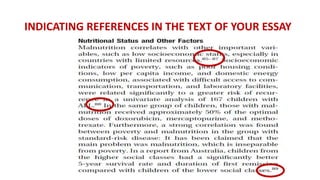INDICATING REFERENCES IN THE TEXT OF YOUR ESSAY
 