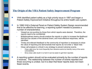2001 Presentation to the NCVHS on VA's National Center for Patient ...