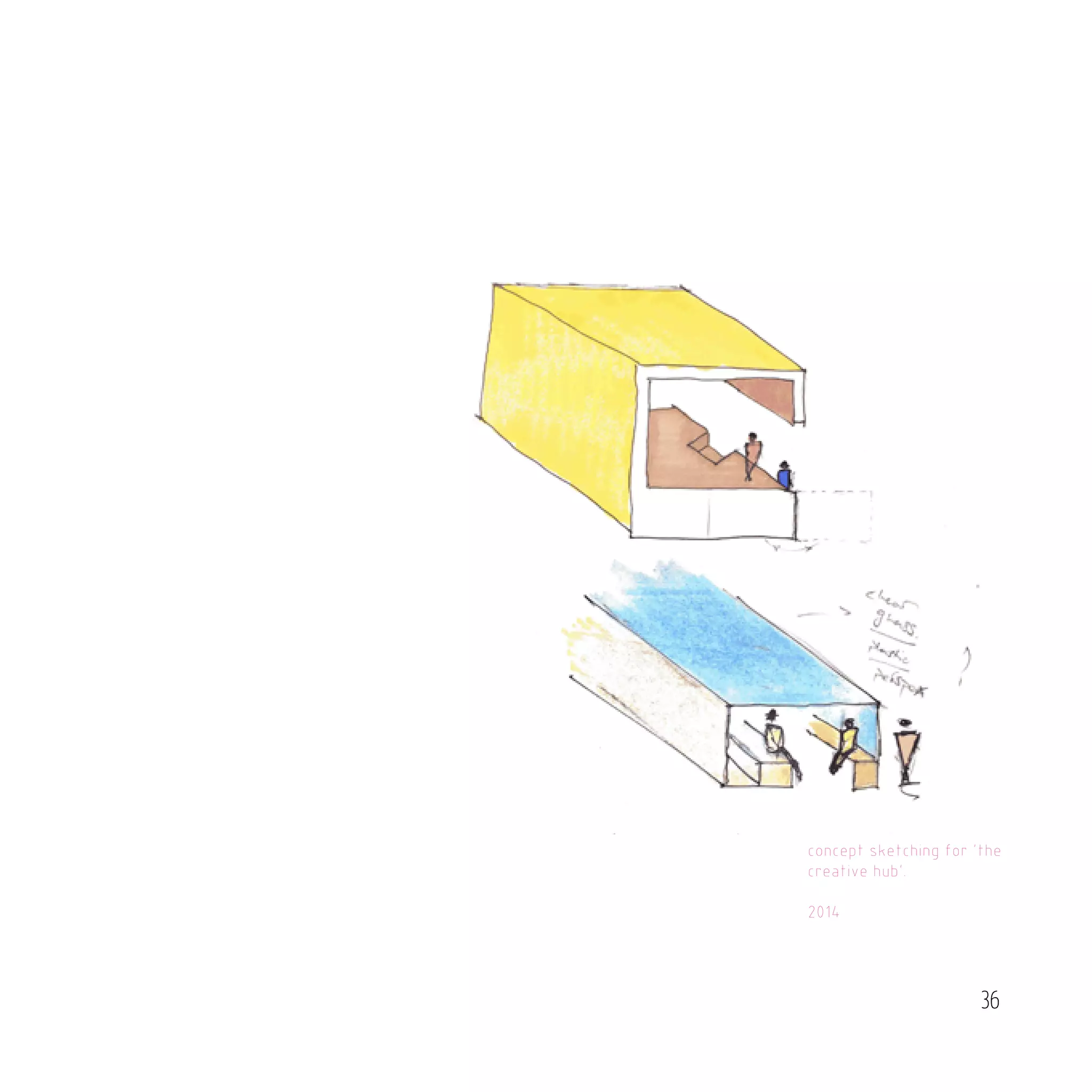 36
concept sketching for 'the
creative hub'.
2014
 