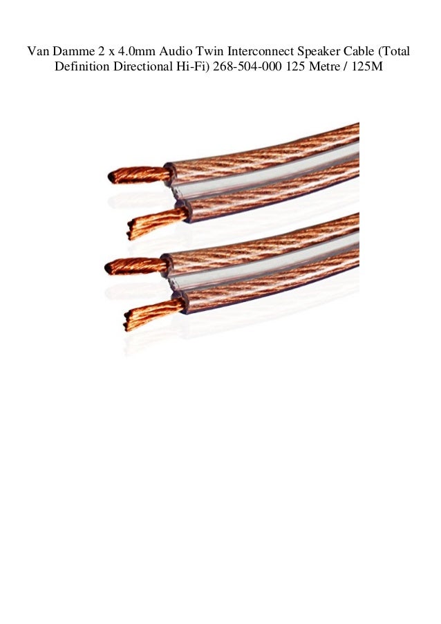 Van Damme 2 x 4.0mm Audio Twin Interconnect Speaker Cable (Total Defi…