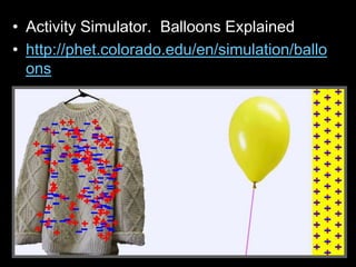 • Activity Simulator. Balloons Explained
• http://phet.colorado.edu/en/simulation/ballo
ons
 