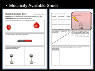 • Electricity Available Sheet
 