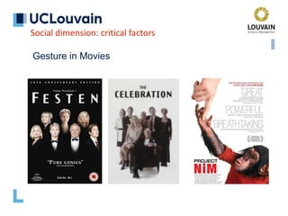 Gesture in Movies
Social dimension: critical factors
 