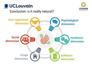 Psychological
dimension
Hardware
dimension
Software
dimension
Usage
dimension
Social
dimension
User experience
dimension
Conclusion: is it really natural?
 