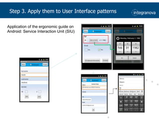 Step 3. Apply them to User Interface patternsApplication of the ergonomic guide on Android: Service Interaction Unit (SIU)