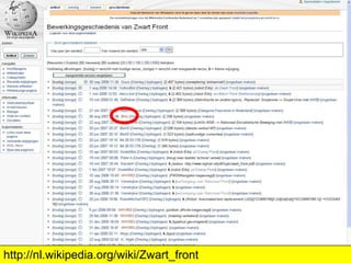 Functionaliteiten:Rss, tagging en widgets (gadgets)Sociale netwerkenWebsites waarbij je je kunt aansluiten door een profiel te makenVooral bedoeld om contactente leggen en kennis uit tewisselen, zowel persoonlijkals zakelijk