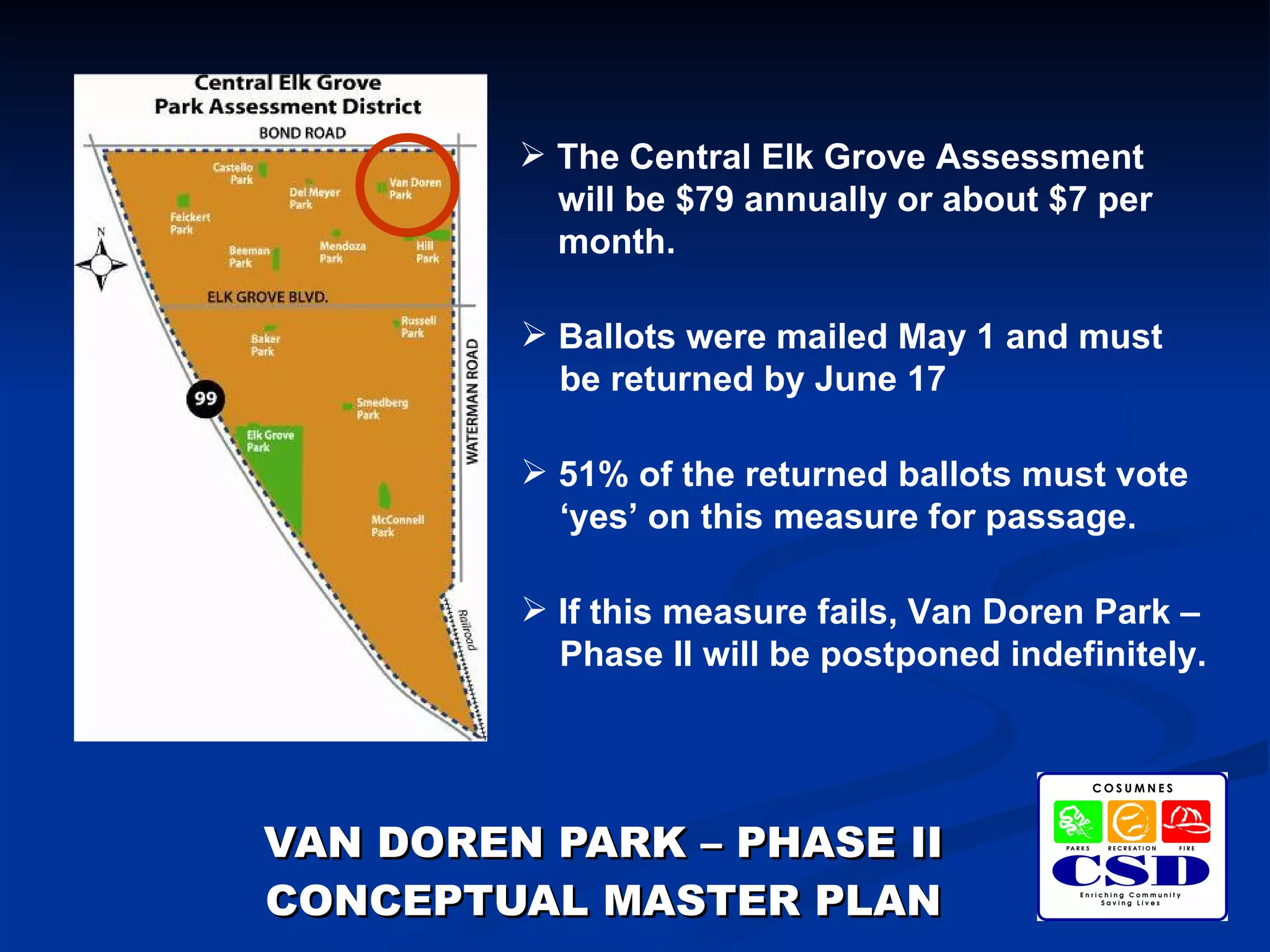 Cosumnes CSD - Van Doren Park - Phase II - Conceptual Master Plan