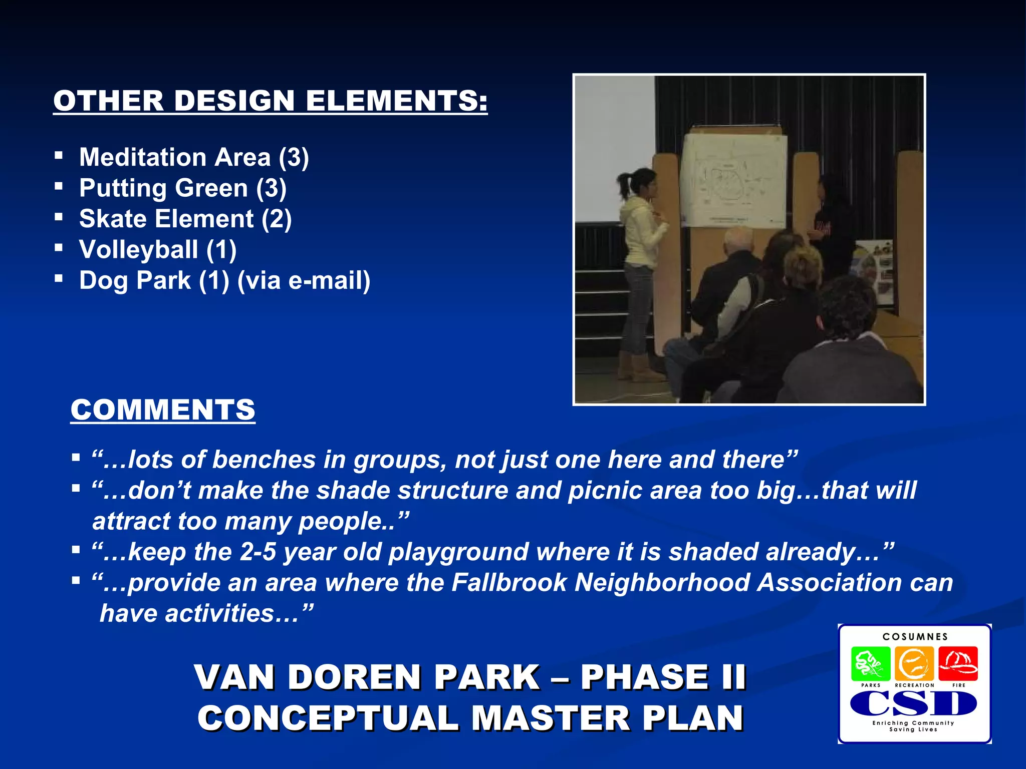 Cosumnes CSD - Van Doren Park - Phase II - Conceptual Master Plan