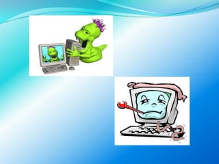 VIRUS INFORMATICO:Un virus informático es un malware que tiene por objeto alterar el normal funcionamiento de la computadora, sin el permiso o el conocimiento del usuario. Los virus, habitualmente, reemplazan archivos ejecutables por otros infectados con el código de este. Los virus pueden destruir, de manera intencionada, los datos almacenados en un ordenador, aunque también existen otros más inofensivos, que solo se caracterizan por ser molestos.Los virus informáticos tienen, básicamente, la función de propagarse a través de un software, no se replican a sí mismos porque no tienen esa facultad como el gusano informático, son muy nocivos y algunos contienen además una carga dañina con distintos objetivos, desde una simple broma hasta realizar daños importantes en los sistemas, o bloquear las redes informáticas generando tráfico inútil.