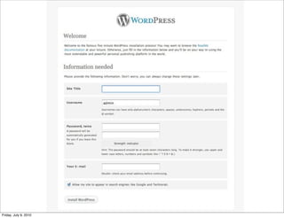 Friday, July 9, 2010
 