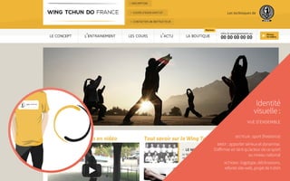 Identité
visuelle :
vue d’ensemble
secteur : sport (freelance)
brief : apporter sérieux et dynamise.
S’affirmer en tant qu’acteur de ce sport
au niveau national
actions : logotype, déclinaisons,
refonte site web, projet de t-shirt
 