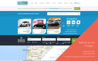 Refonte de site
3e
étape  :
wireframe validé
+ style tiles validé
= composition graphique de l’accueil du site
 