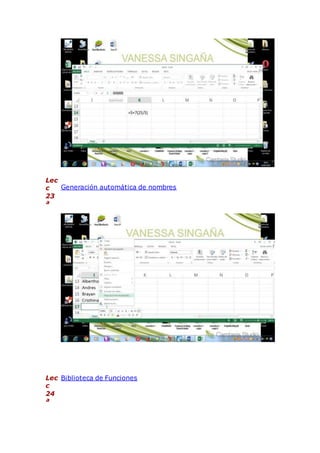 Lec
c
23
ª
Generación automática de nombres
Lec
c
24
ª
Biblioteca de Funciones
 