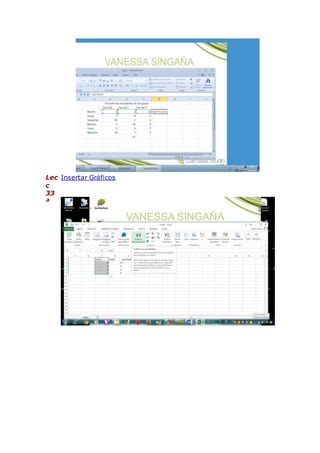 Lec
c
33
ª
Insertar Gráficos
 