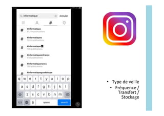 •  Type	de	veille	
•  Fréquence	/	
Transfert	/	
Stockage	
 