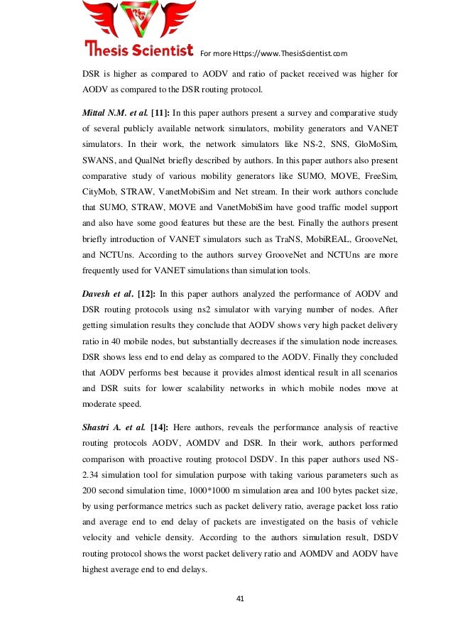 Master thesis implementation and simulation of routing protocols