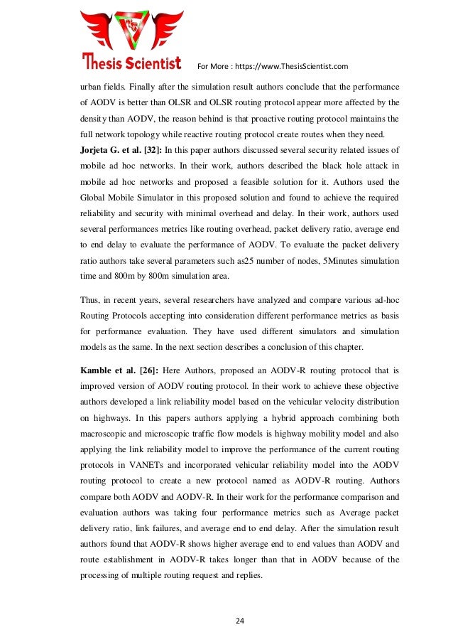 Master thesis ad hoc networks