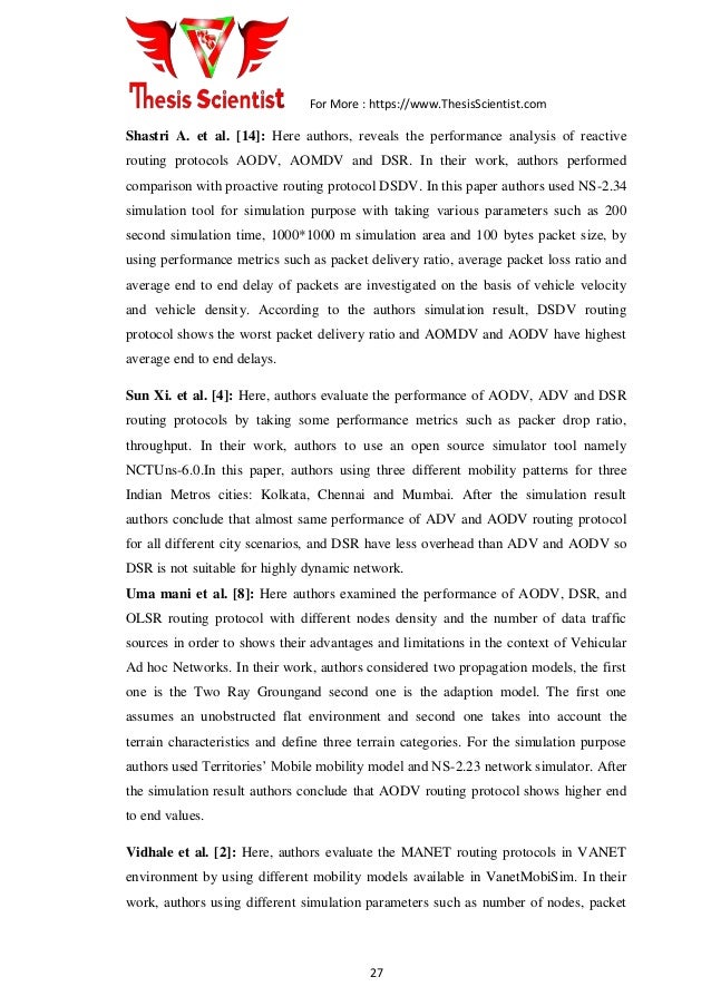 Master thesis on Vehicular Ad hoc Networks (VANET)