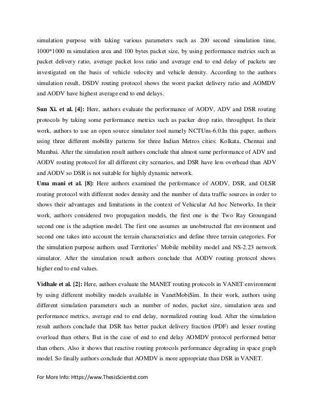 Master thesis implementation and simulation of routing protocols