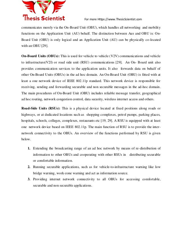 Master thesis ad hoc networks