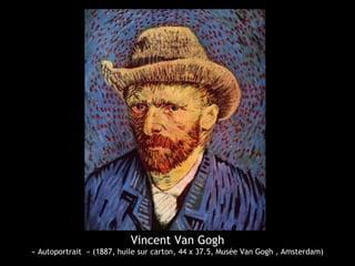 Vincent Van Gogh
« Autoportrait » (1887, huile sur carton, 44 x 37.5, Musée Van Gogh , Amsterdam)
 