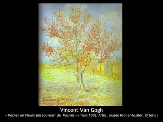 Vincent Van Gogh
« Pêcher en fleurs (en souvenir de Mauve) » (mars 1888, Arles, Musée Kröller-Müller, Otterlo)
 